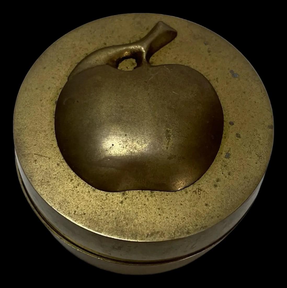 Vintage Heavy Brass Apple Container - 4