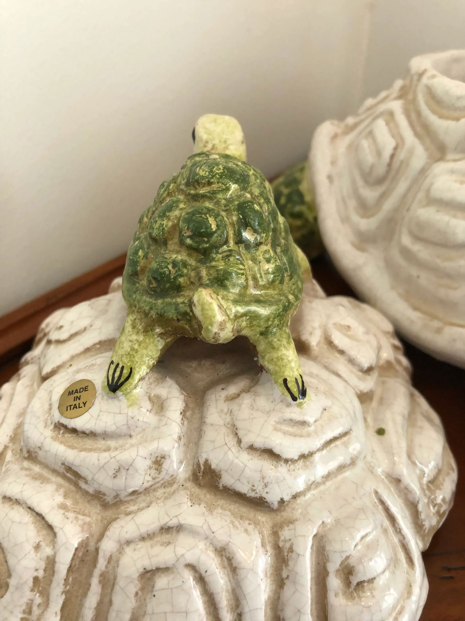 1990s Italian Hand Painted Ceramic Turtle Cookie Jar, Under the Sea - 5