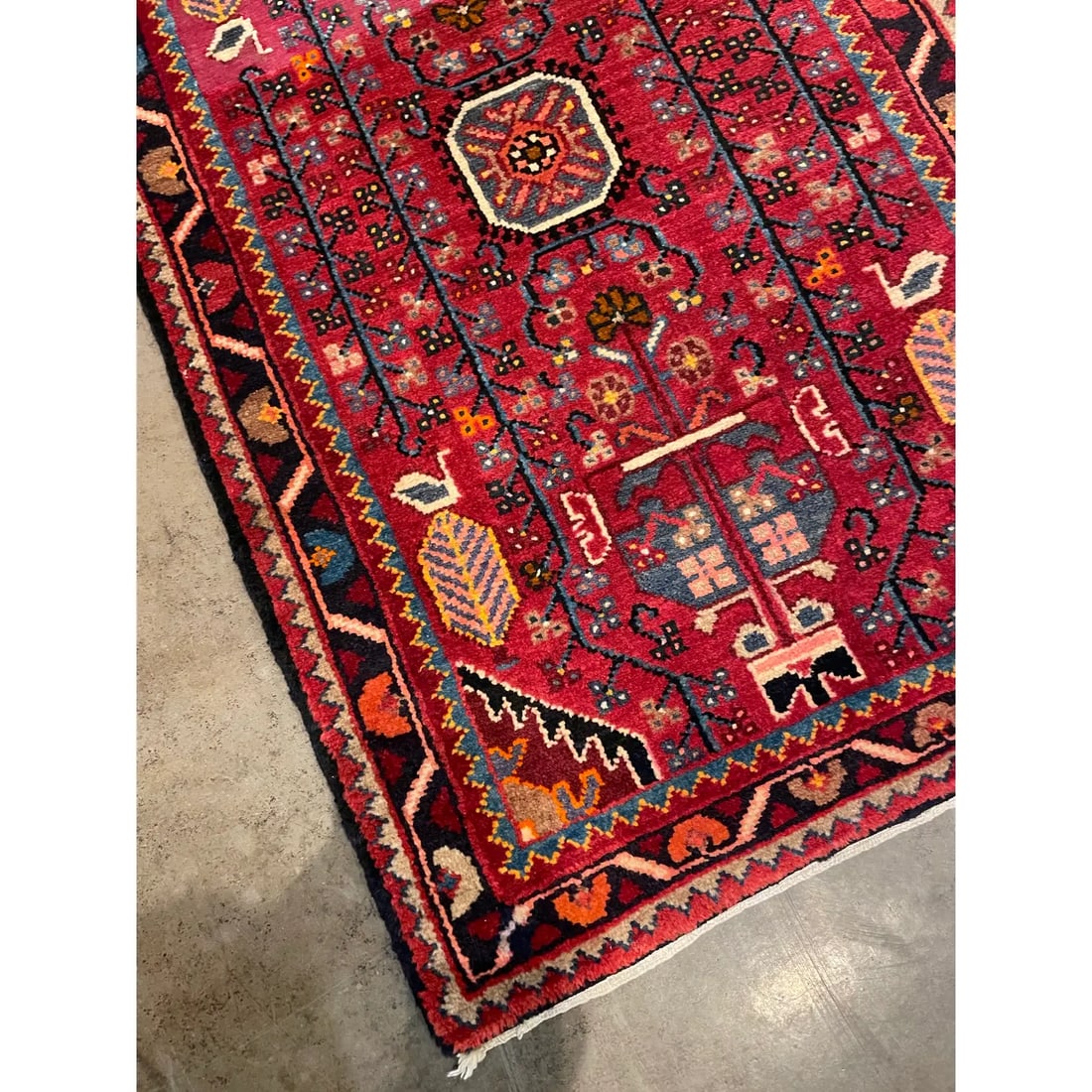 1990s Handwoven Persian Karajeh Area Rug 2'0" X 3'4" - 5