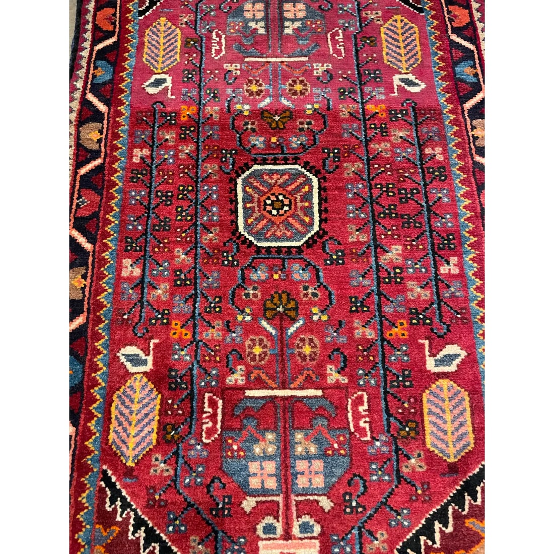 1990s Handwoven Persian Karajeh Area Rug 2'0" X 3'4" - 6