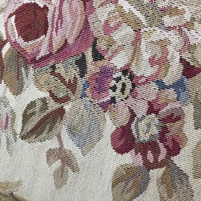 Vintage Silk Pillow With Floral Design on a Yellow Background Accented With Silk Tassel Fringe - 8