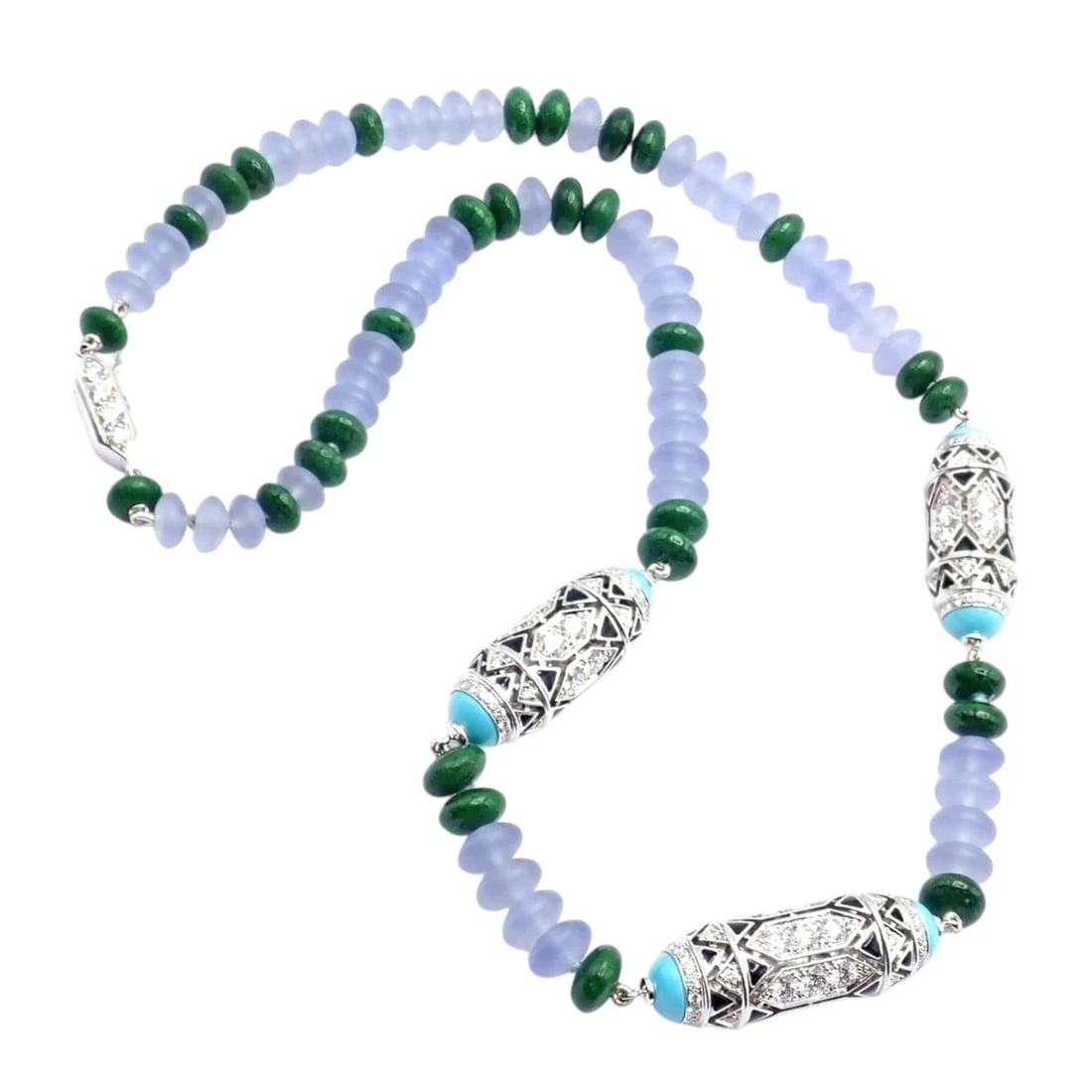 Authentic! Cartier 18k White Gold High Jewelry Géometrie & Contrastes Necklace: Authentic! Cartier 18k White Gold High Jewelry Géometrie & Contrastes Necklace About This Piece: This Cartier 18k White Gold High Jewelry Géometrie & Contrastes Necklace radiates elegance wi