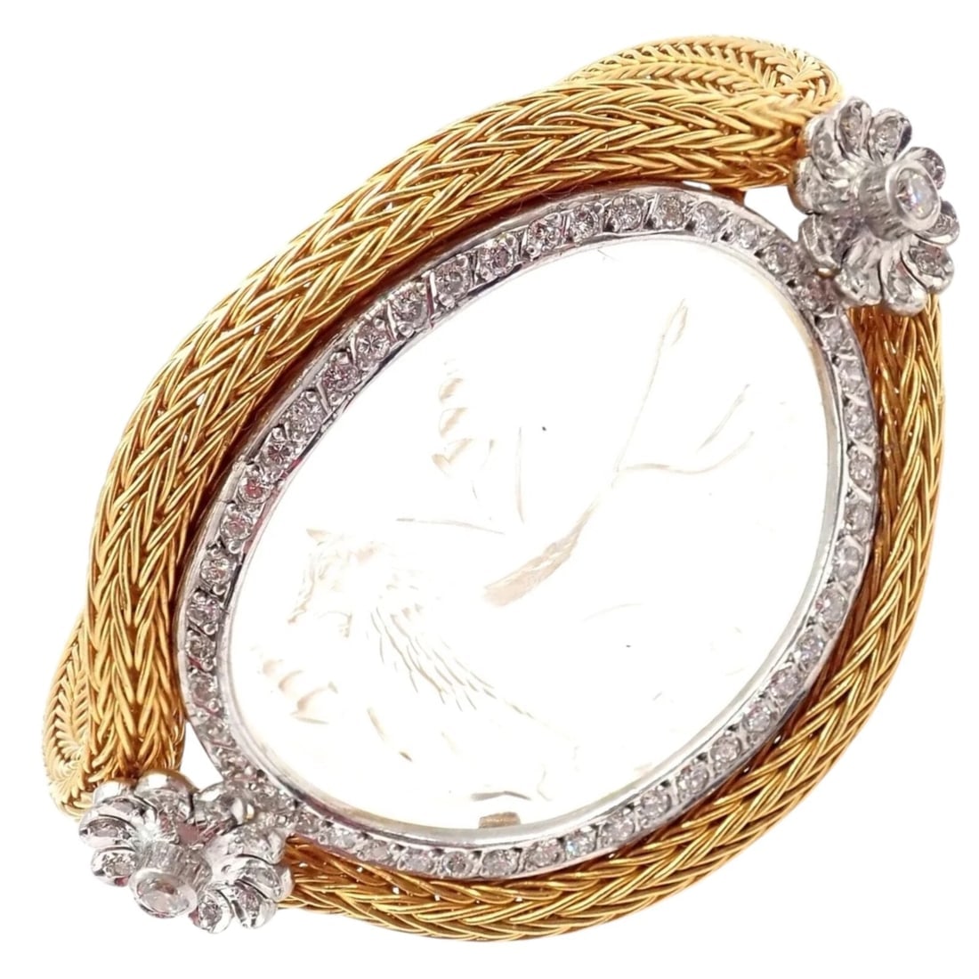 Authentic! Ilias Lalaounis 18k Yellow Gold Diamond Rock Crystal Bangle Bracelet: Authentic! Ilias Lalaounis 18k Yellow Gold Diamond Rock Crystal Bangle Bracelet About This Piece: This Ilias Lalaounis bangle bracelet is masterfully crafted in 18k yellow gold, featuring radiant diam