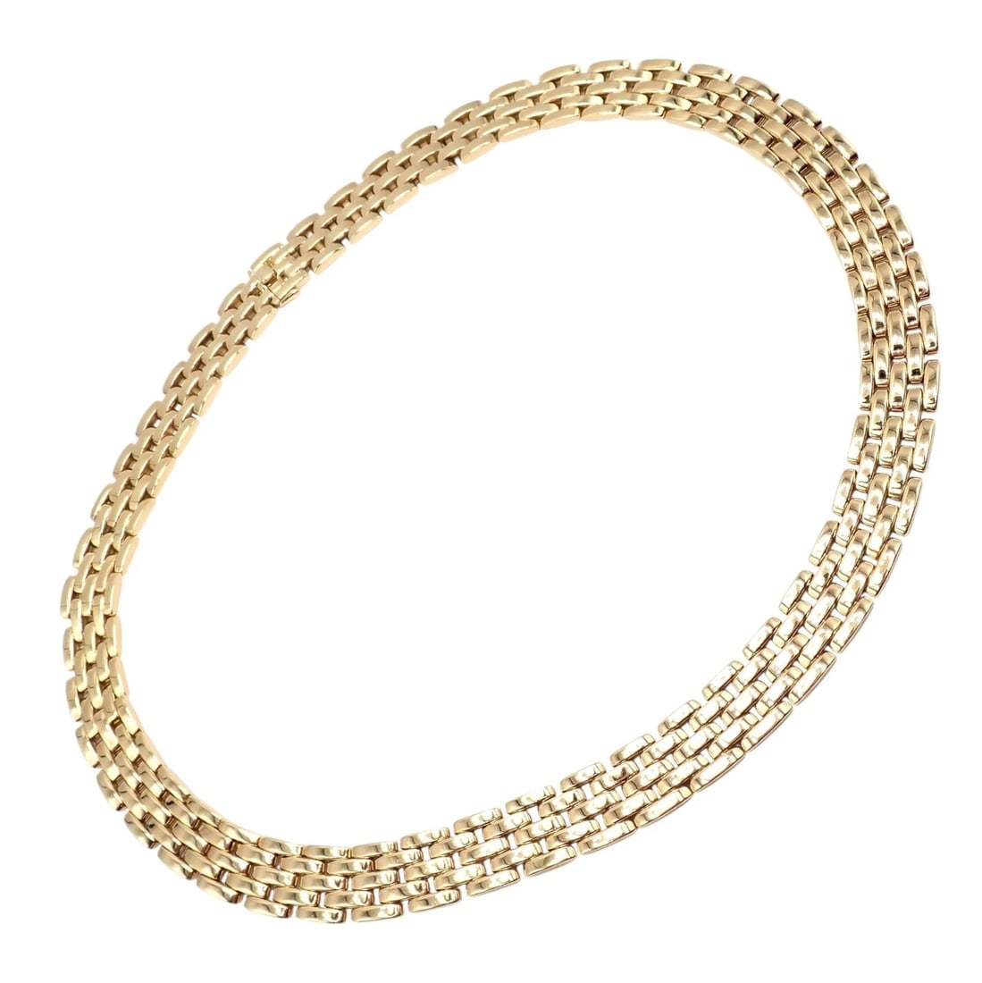 Cartier 5 Row Maillon Panther Panthere 18k Yellow Gold Wide 20" Long Necklace (1 of 13)