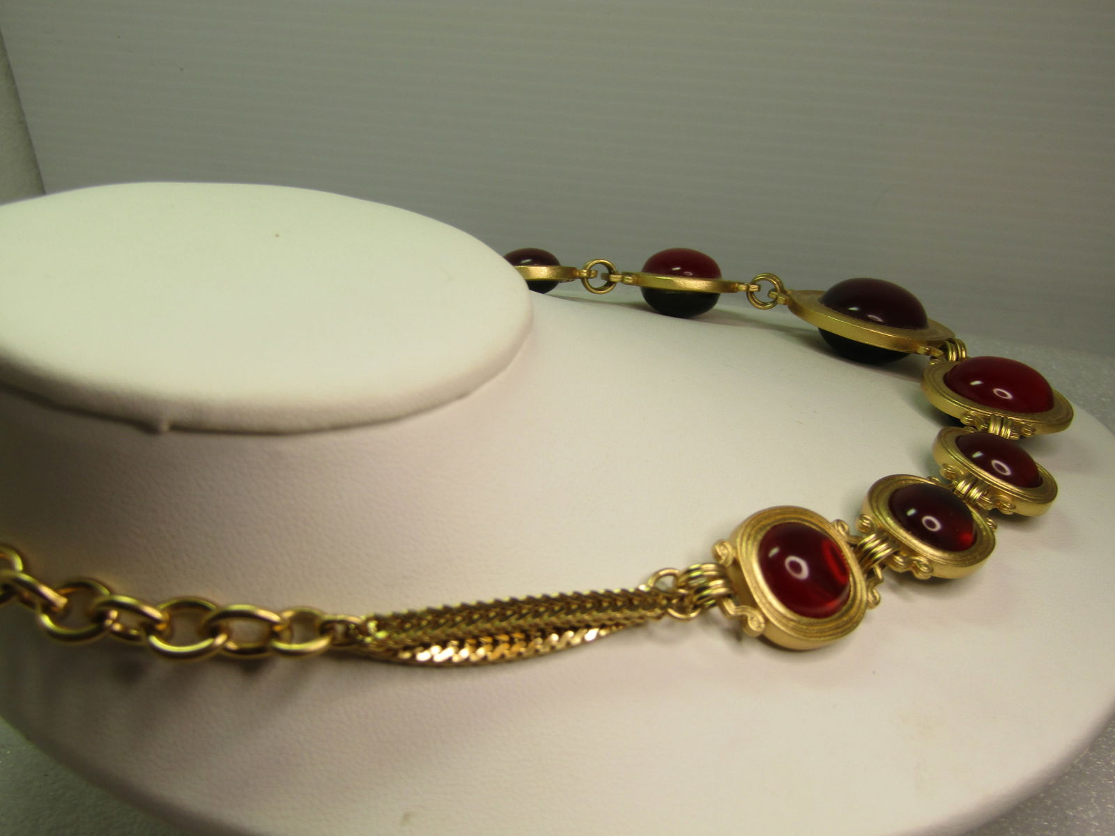 Vintage Red/Green Yves Saint Laurent Necklace, By Robert Goosens, 1980's, 18" - 3