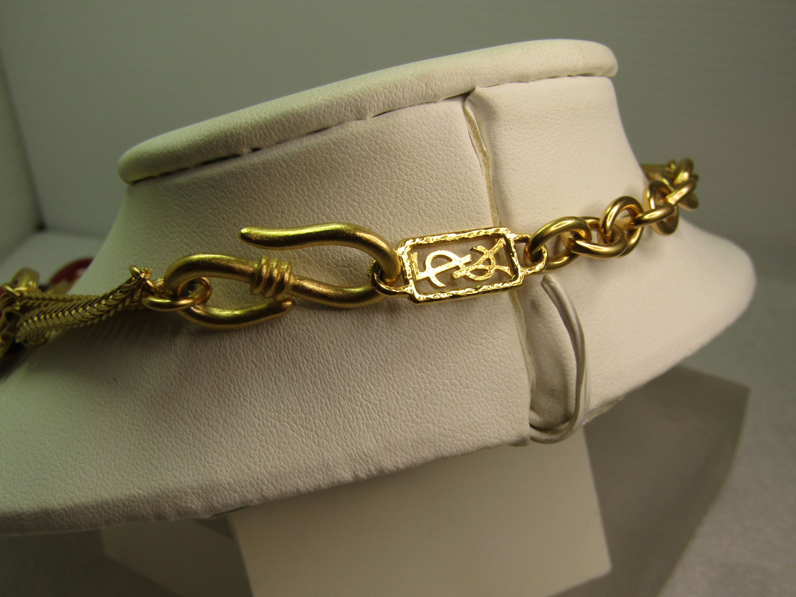 Vintage Red/Green Yves Saint Laurent Necklace, By Robert Goosens, 1980's, 18" - 4