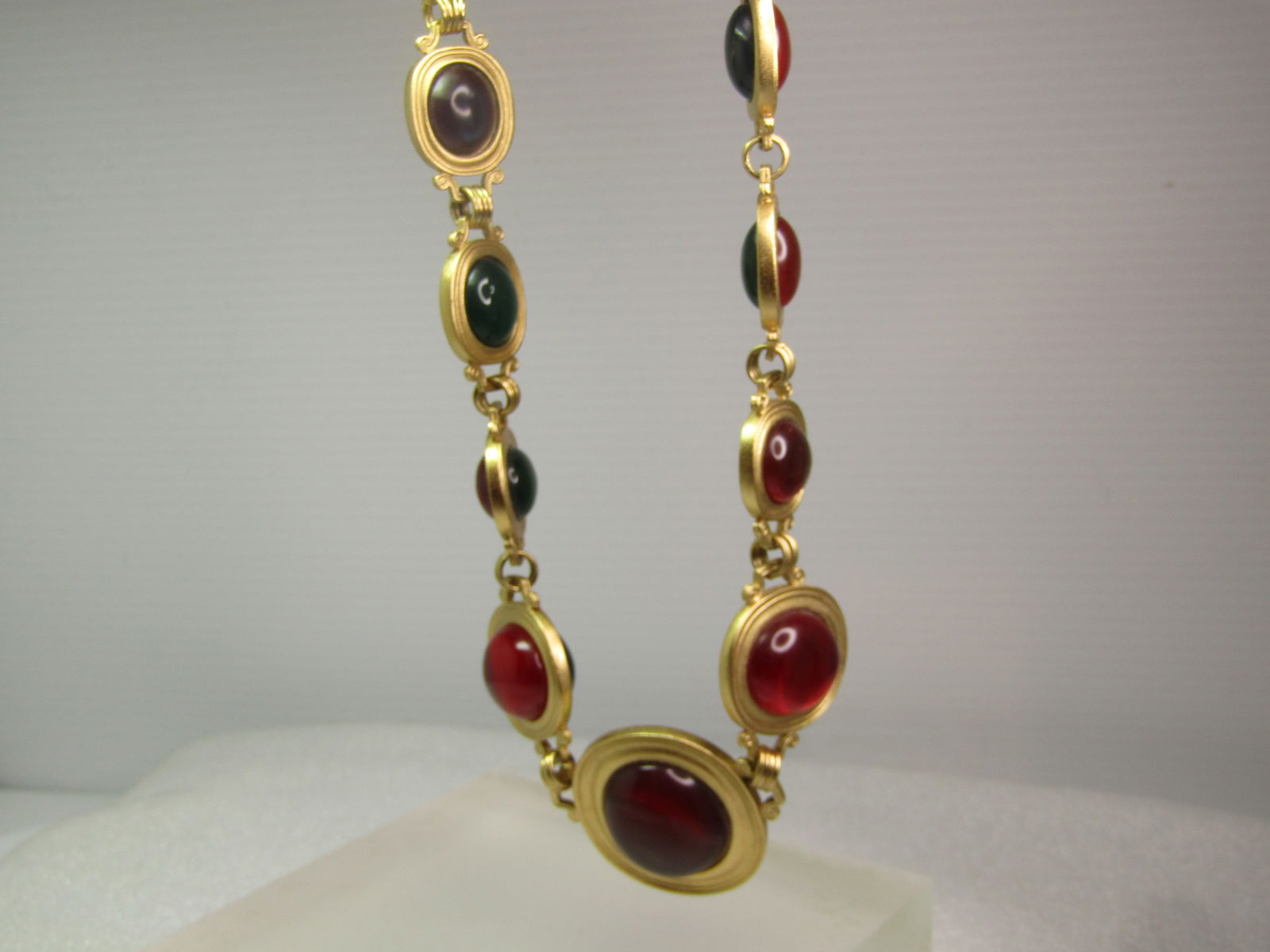 Vintage Red/Green Yves Saint Laurent Necklace, By Robert Goosens, 1980's, 18" - 7