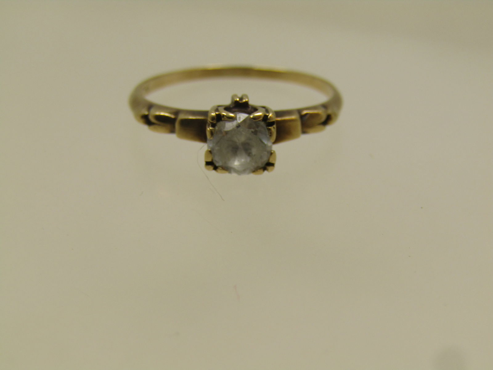 Vintage 10kt White Topaz Engagement Ring, Sz. 7, 1940's, .50 ctw - 5