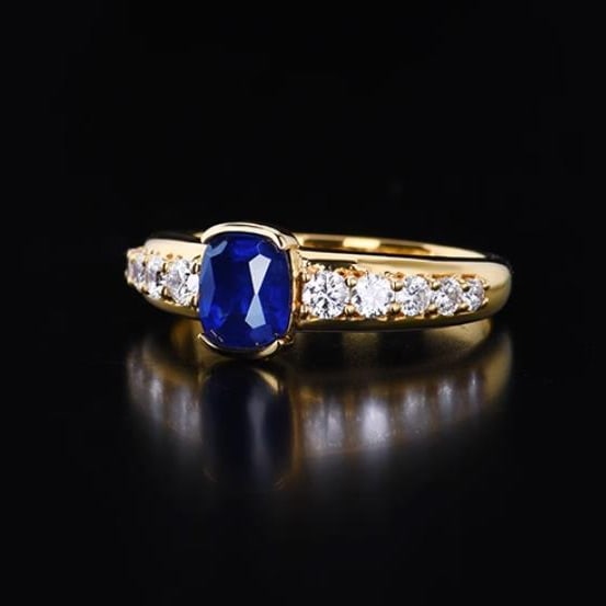 14K GOLD 1.50 CTW NATURAL SAPPHIRE & DIAMOND RING - 3