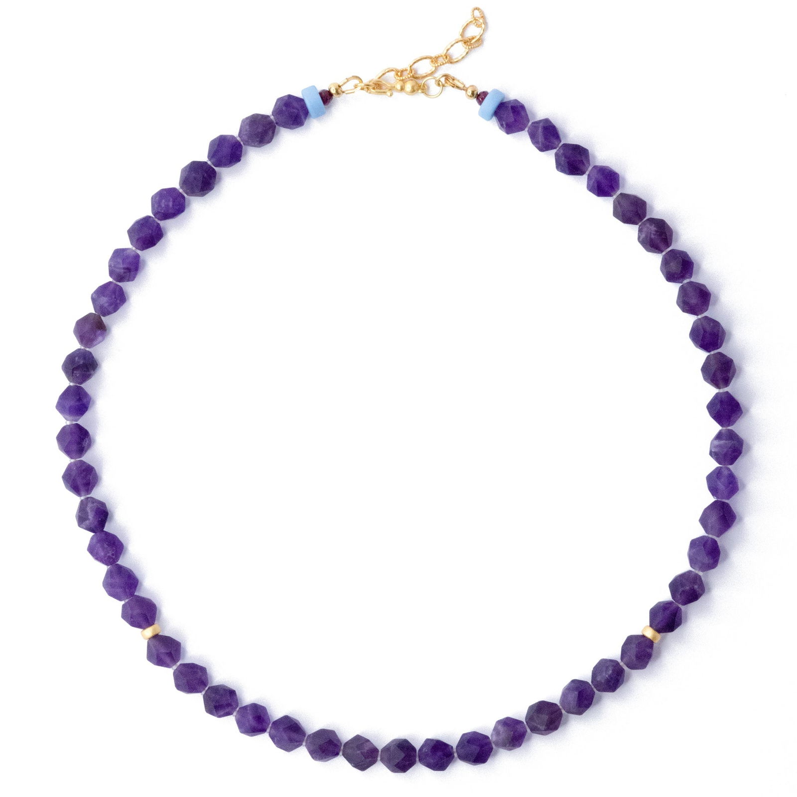 Purple Amethyst Necklace: Title:Purple Amethyst Necklace Description:This necklace will make you feel like you're draped in twilight, exuding an ethereal grace and serene confidence. Each moment with this necklace feels like a