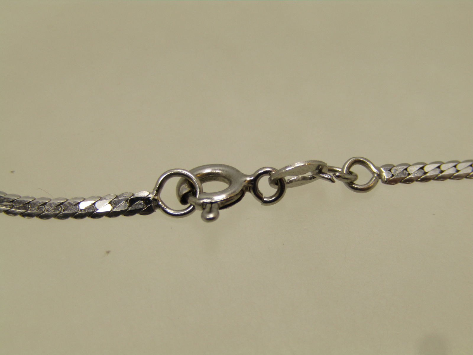 Vintage 14kt White Gold Bracelet, Herringbone, 7", Signed RVL 1980's-1990's - 5