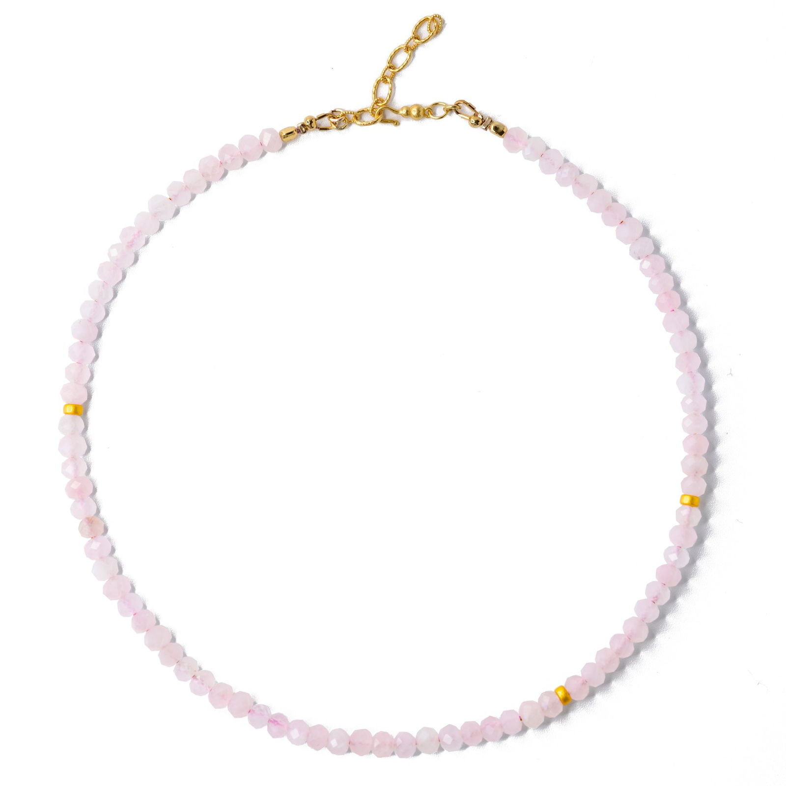 Rose Quartz Bead Necklace: Title:Rose Quartz Bead Necklace Description:Adorn your neckline with this Necklace, each bead handcrafted to perfection. Let its beauty infuse you with energy, vitality, and a youthful glow, making yo