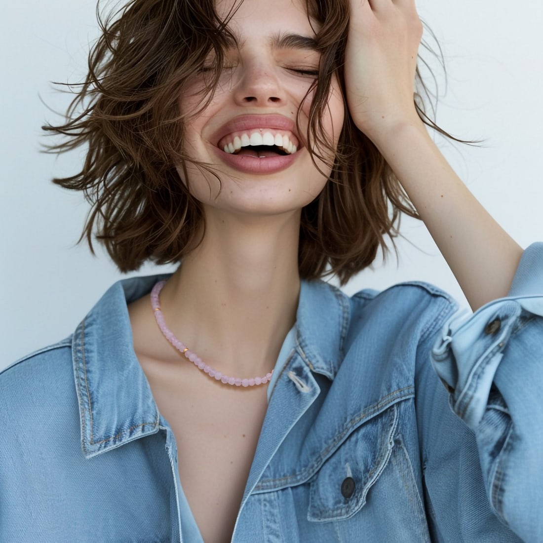 Rose Quartz Bead Necklace - 2