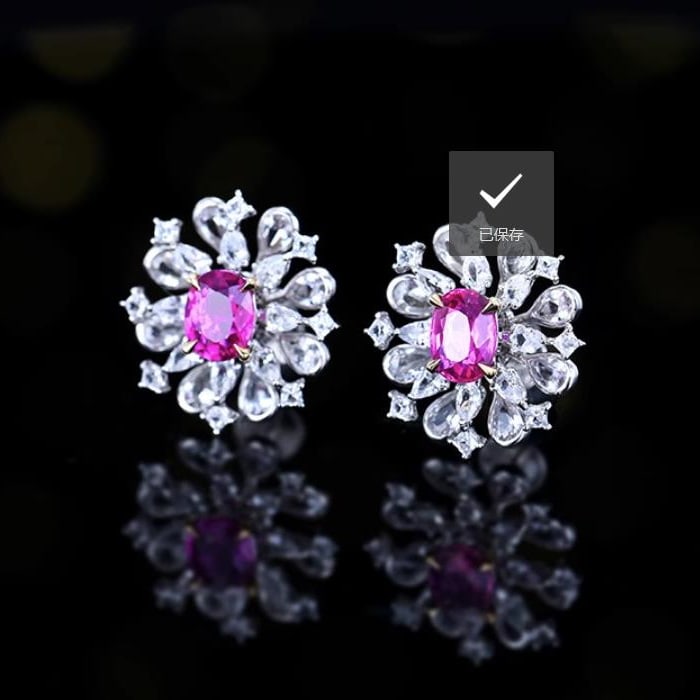 14K GOLD 1.17 CT NATURAL SAPPHIRE & SAPPHIRE EARRINGS - 2