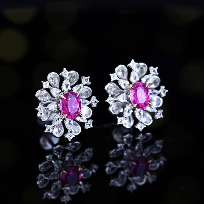 14K GOLD 1.17 CT NATURAL SAPPHIRE & SAPPHIRE EARRINGS - 3