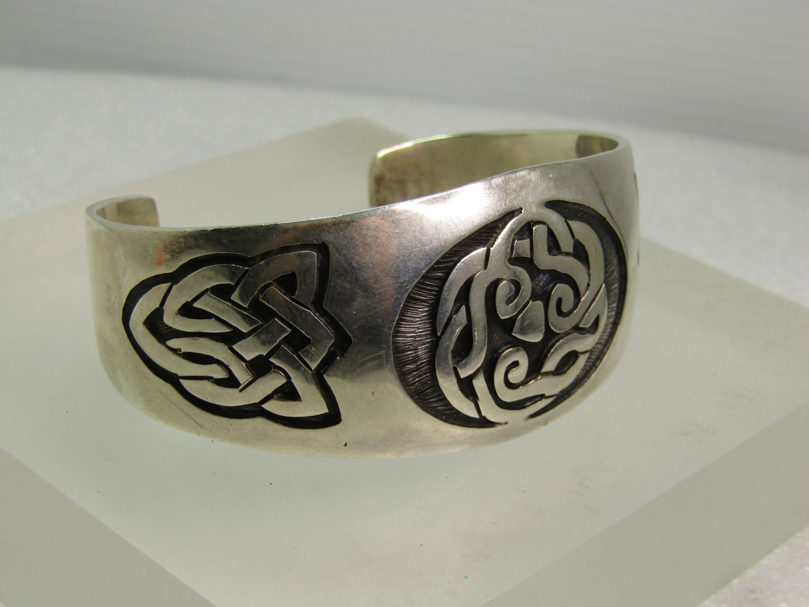 Vintage Sterling Celtic Knot Cuff Bracelet, Mexico, Signed TM253, 1980's-1990's - 2