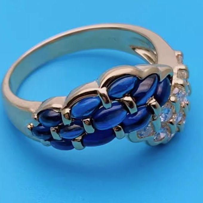 14K GOLD 2.00 CTW NATURAL SAPPHIRE & DIAMOND RING - 2