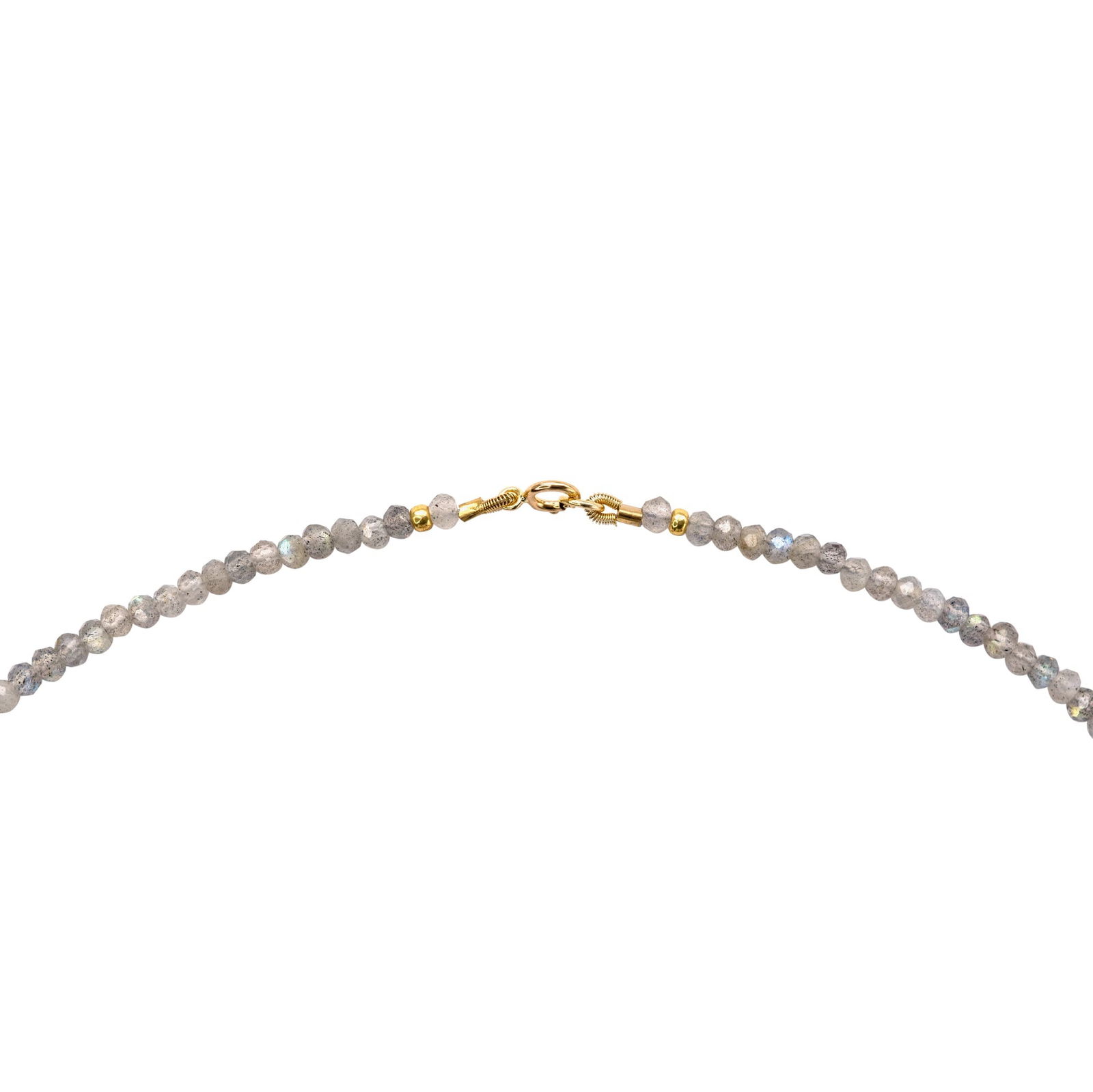 Tiny Labradorite Necklace 14K Gold - 3