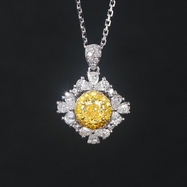 14K GOLD 0.97 CTW NATURAL YELLOW DIAMOND & DIAMOND PENDANT: Title:14K GOLD 0.97 CTW NATURAL YELLOW DIAMOND & DIAMOND PENDANTDescription:Ref:230528325Gold Content:14K GoldMain Gemstone:Yellow DiamondNumber of stones:1Shape:OvalCarat Weight:0.39ct