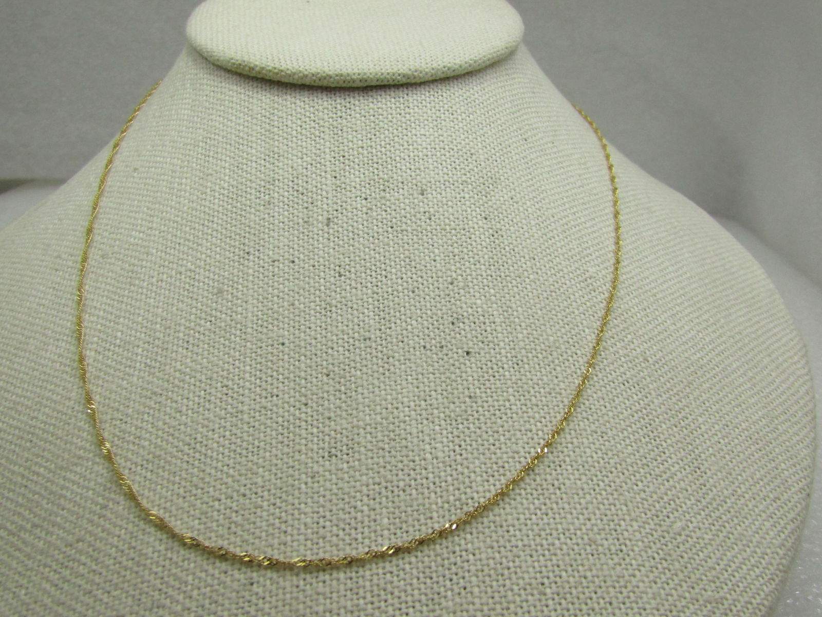 Vintage 14kt Singapore Link Chain Necklace, 18", Signed Aurafin - 2