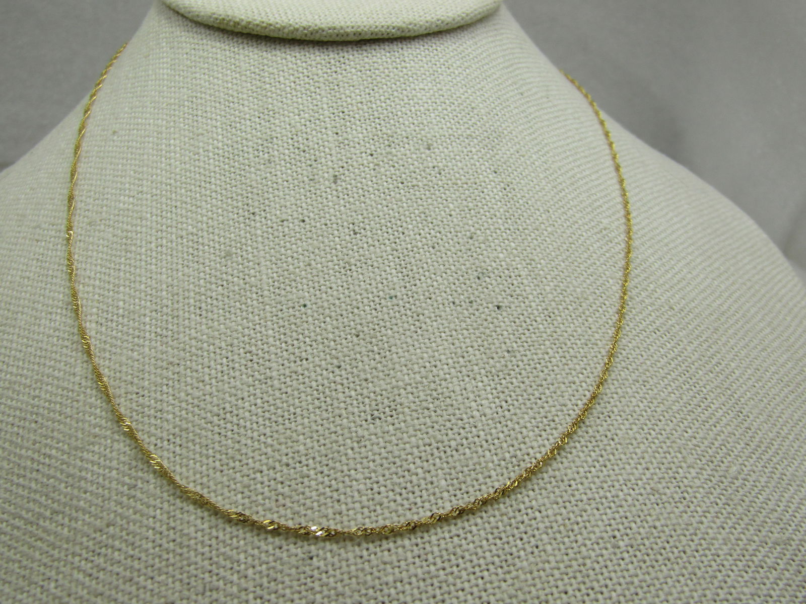 Vintage 14kt Singapore Link Chain Necklace, 18", Signed Aurafin - 3