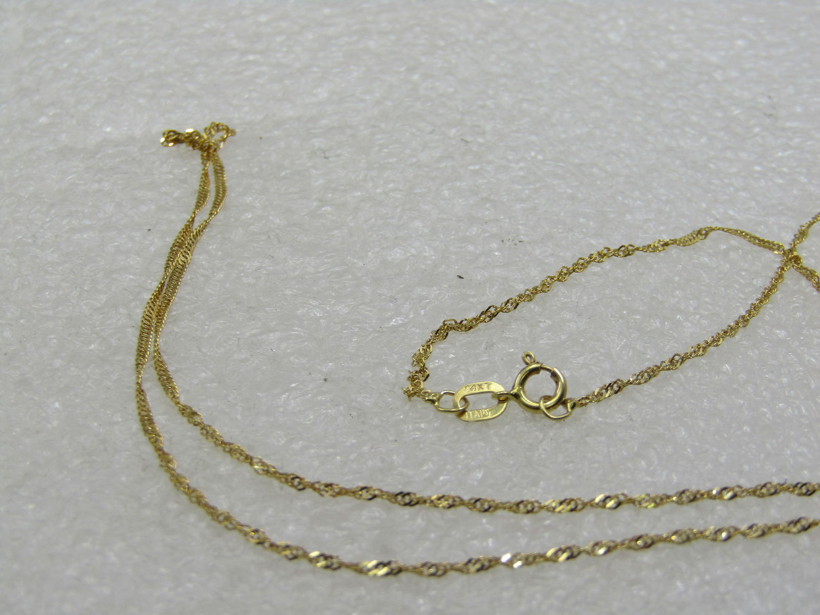 Vintage 14kt Singapore Link Chain Necklace, 18", Signed Aurafin - 7