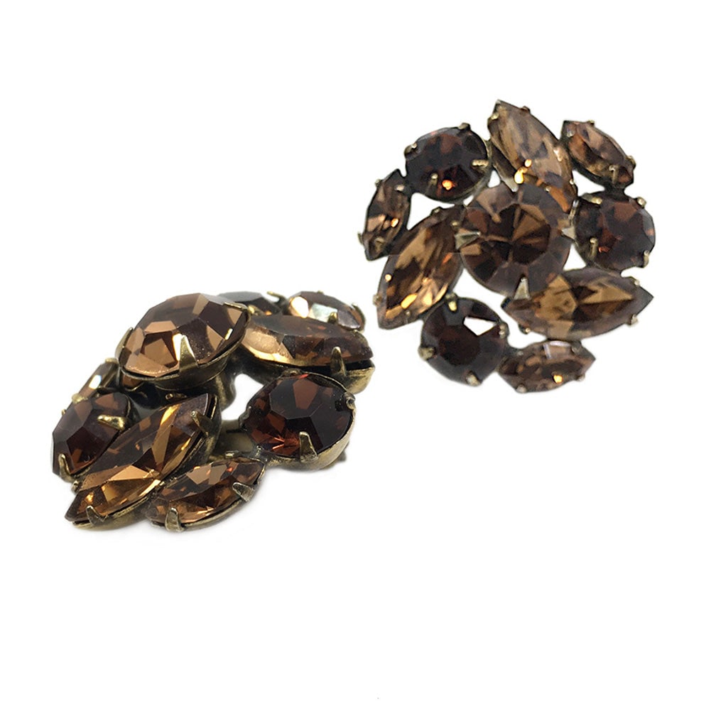 Regency Topaz Rhinestone Earrings - 2