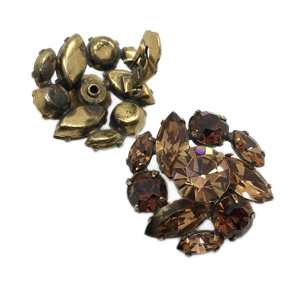 Regency Topaz Rhinestone Earrings - 3