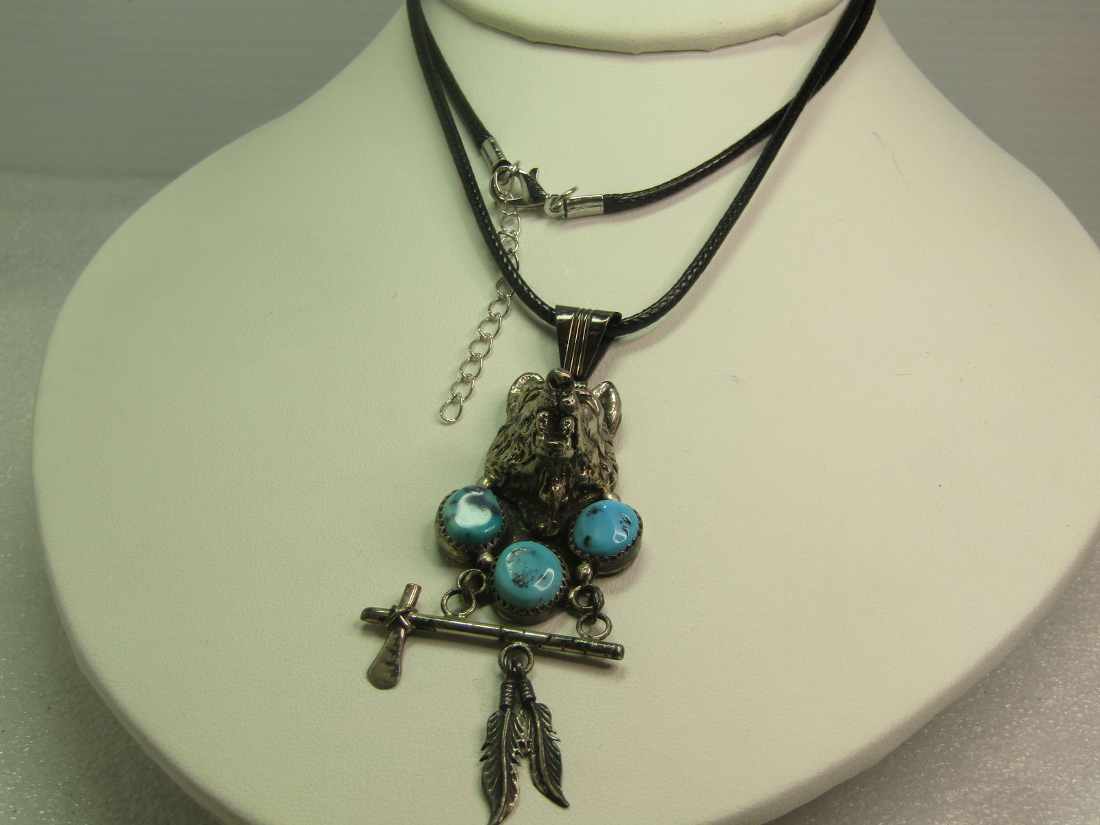 Vintage Sterling Navajo Fossil Coral Necklace, Signed Cecil Sanders, 1980's, 14"-19" - 5