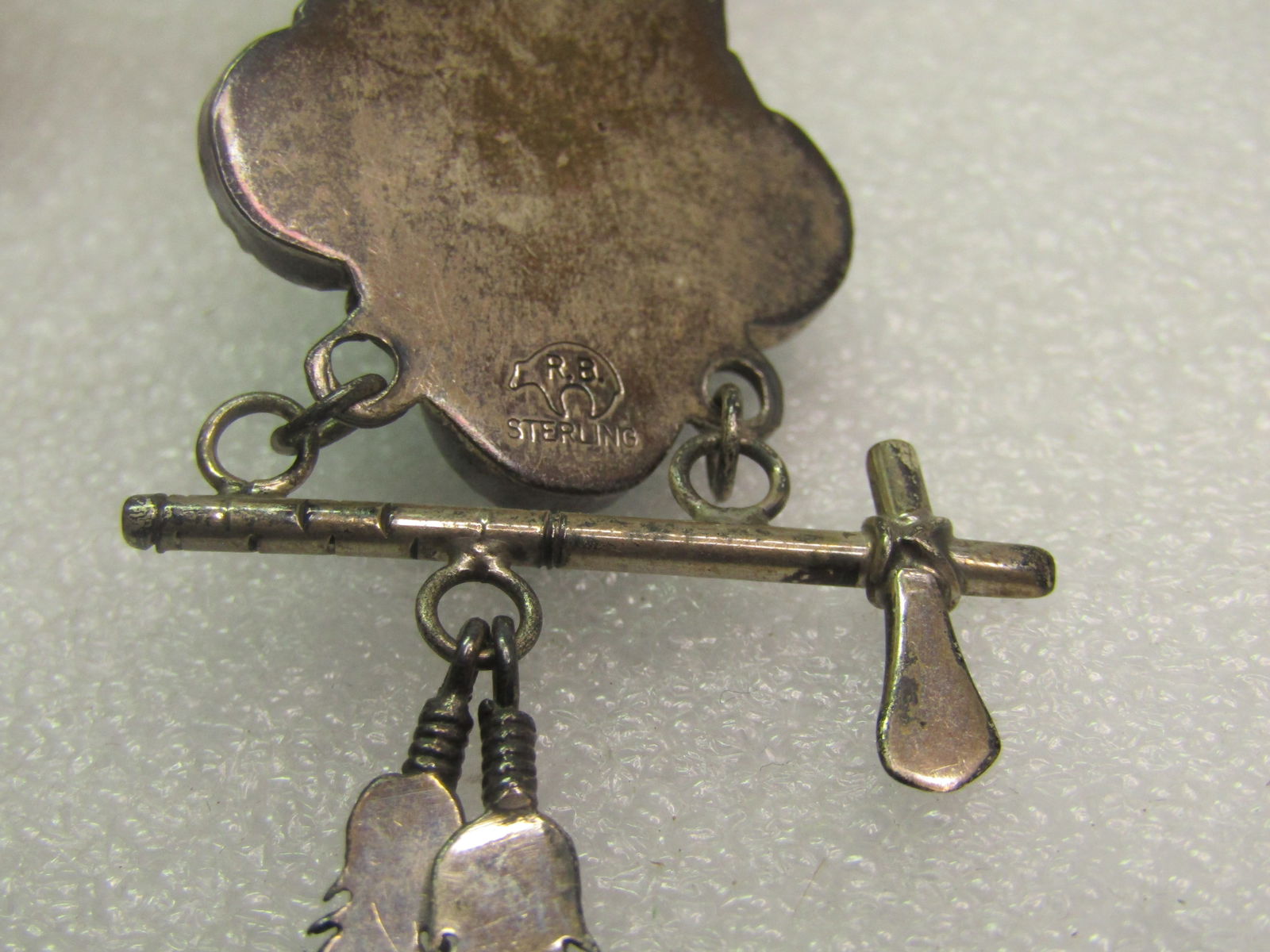 Vintage Sterling Navajo Fossil Coral Necklace, Signed Cecil Sanders, 1980's, 14"-19" - 6