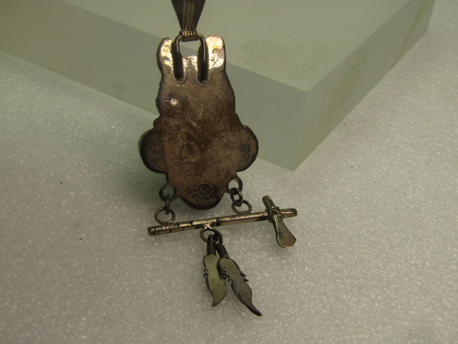 Vintage Sterling Navajo Fossil Coral Necklace, Signed Cecil Sanders, 1980's, 14"-19" - 7