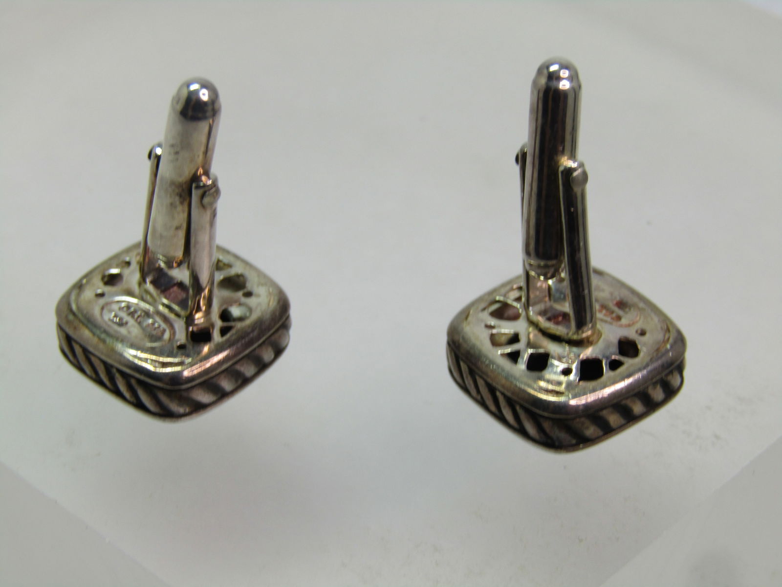 Vintage Sterling David Yurman Onyx Cufflinks, 1980's-1990's - 6