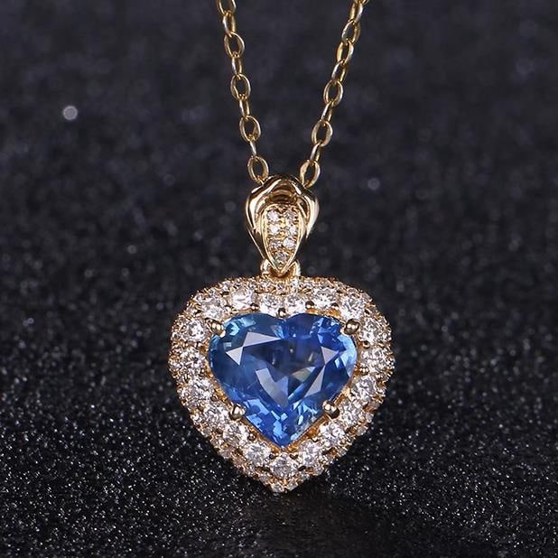 14K GOLD 2.27 CT NATURAL SAPPHIRE & DIAMOND PENDANT: Title:14K GOLD 2.27 CT NATURAL SAPPHIRE & DIAMOND PENDANTDescription:Ref:230528363Gold Content:14K GoldMain Gemstone:SapphireNumber of stones:1Shape:HeartCarat Weight:2.27ct