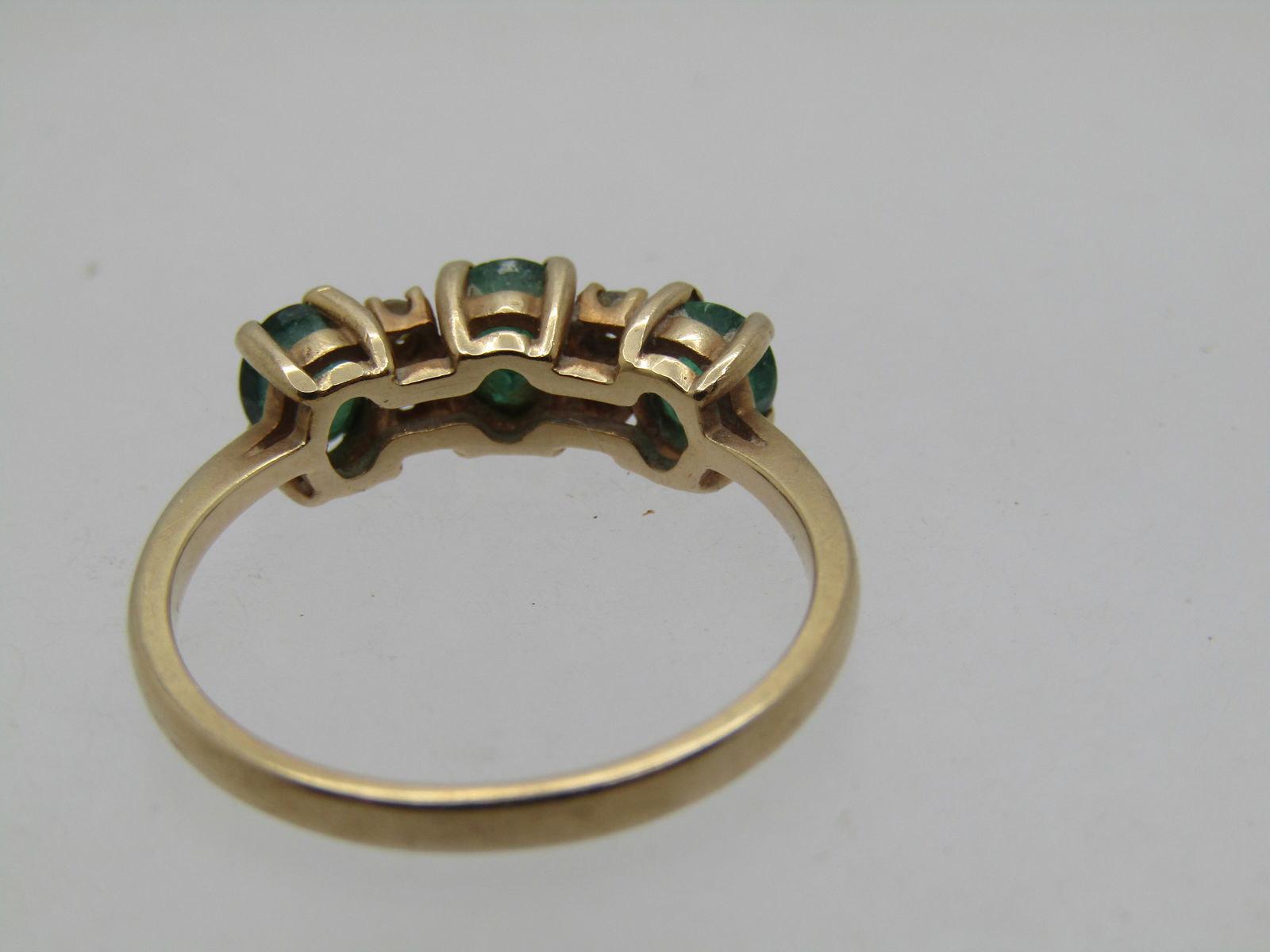 Vintage 14kt Emerald & Diamond Ring, Sz. 6.5, Signed BH, 1960's-1970's - 7