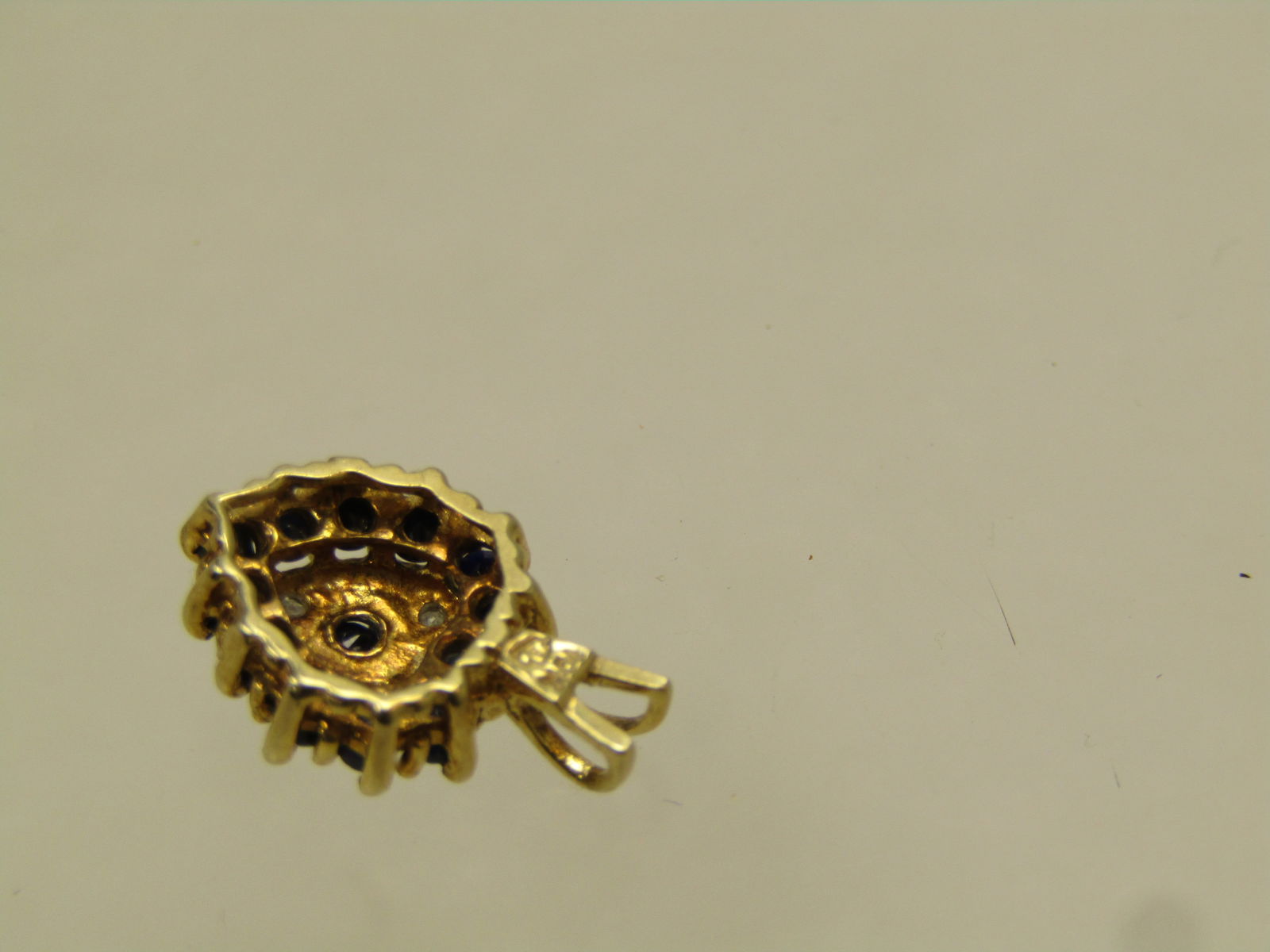 Vintage 10kt Blue Sapphire Heart Pendant, 1970's-1980's, Signed - 3