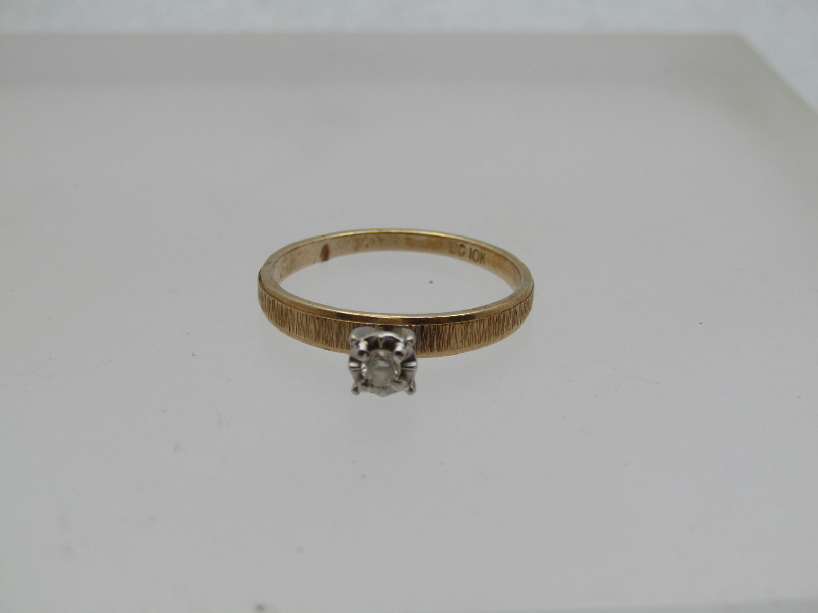 Vintage 10kt Diamond Engagement Ring, Signed DC , SZ. 6 - 5
