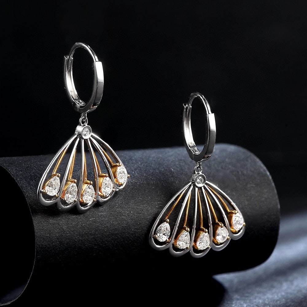 14K GOLD 0.71 CTW NATURAL H DIAMOND EARRINGS - 3