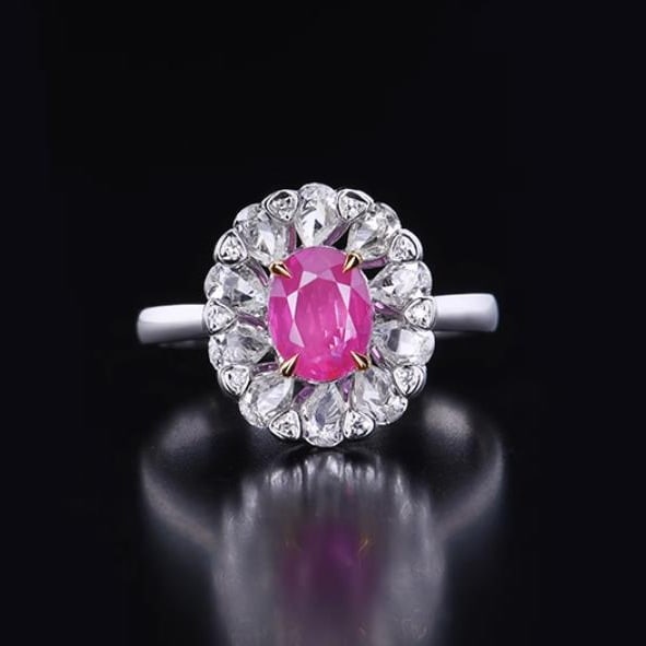 14K GOLD 1.32 CTW NATURAL PADPARADSCHA SAPPHIRE & DIAMOND RING (1 of 3)