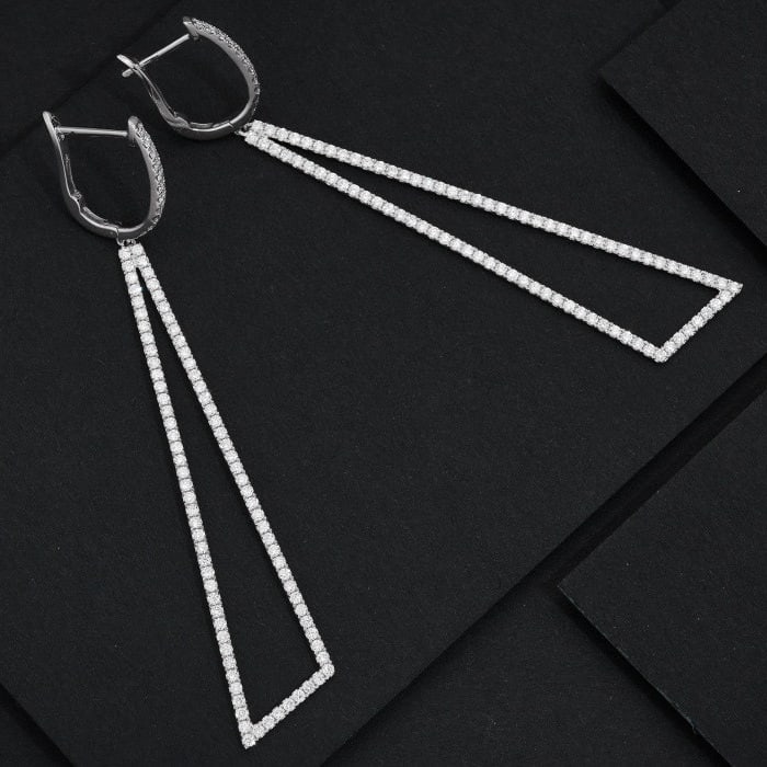 14K GOLD 1.32 CT NATURAL H DIAMOND EARRINGS - 3