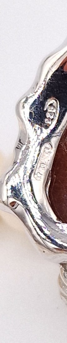 6.7 mm akoya pearl necklace with sardonyx cameo with 925 silver - 2