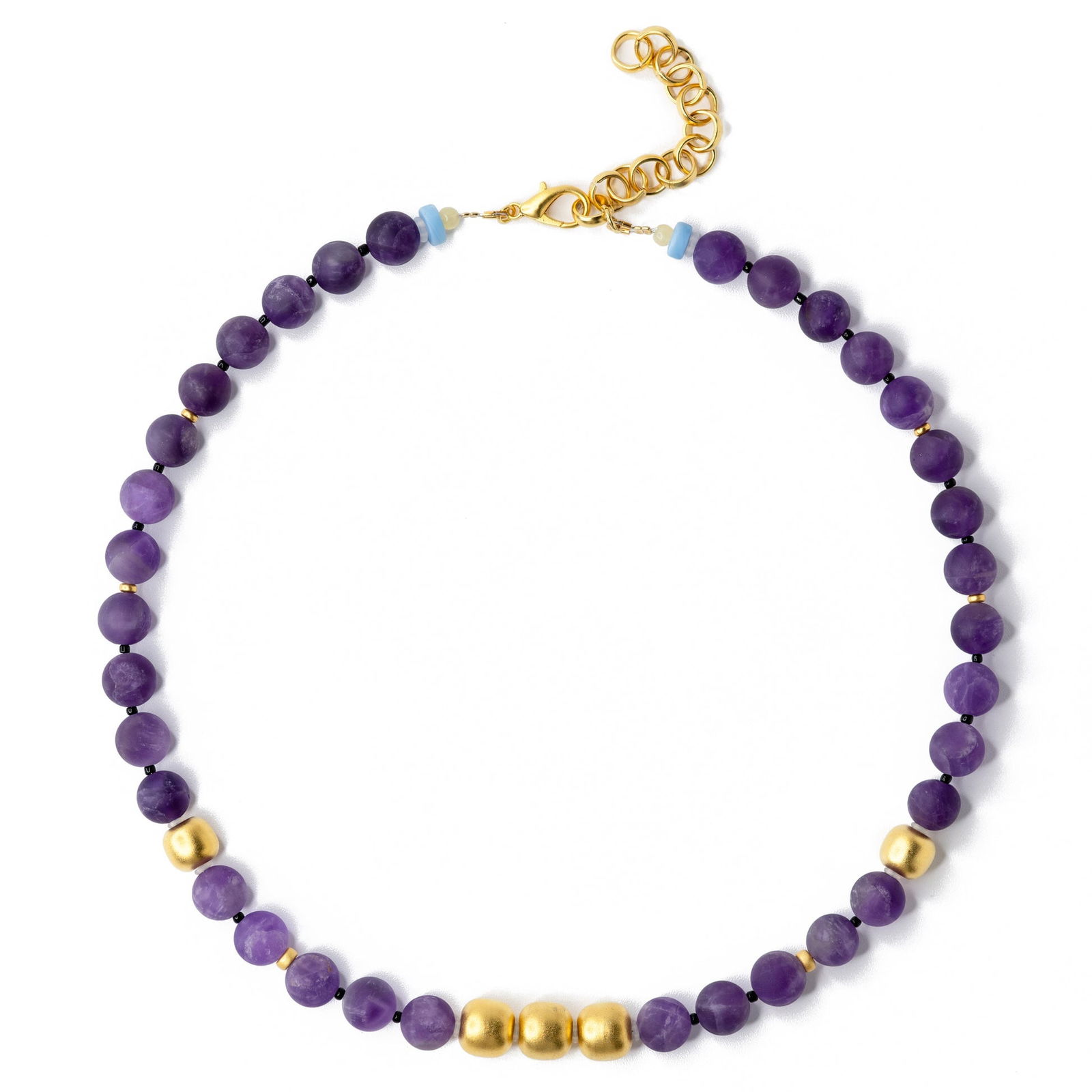 Amethyst Irises Necklace: Title:Amethyst Irises NecklaceDescription:This necklace draws inspiration from Erin Hanson's famous painting "Irises Garden". Feel the distinction and timeless beauty with jewelry that not only