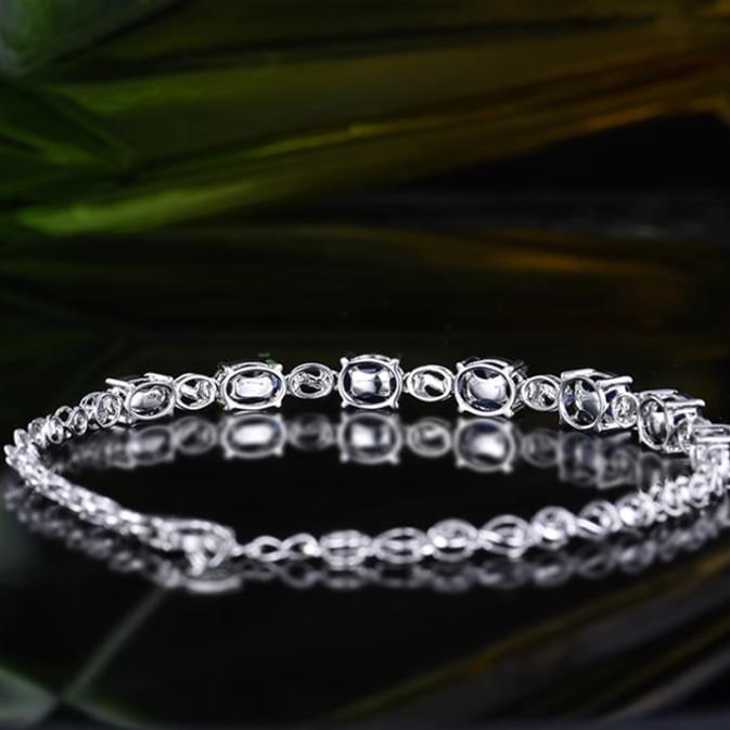 14K GOLD 3.65 CTW NATURAL SAPPHIRE & DIAMOND BRACELET - 4