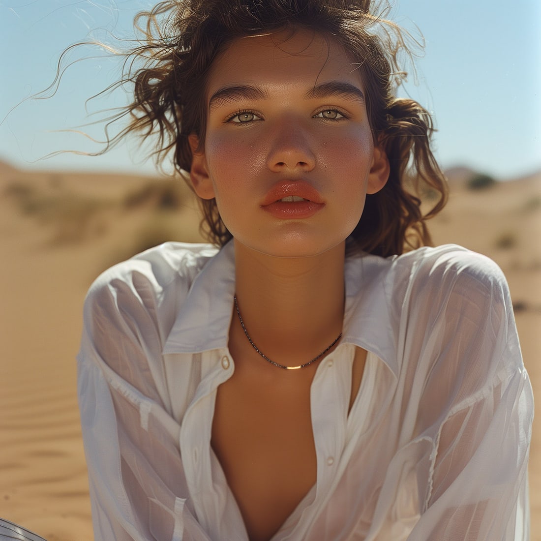 Tiny Charcoal Obsidian Necklace - 2