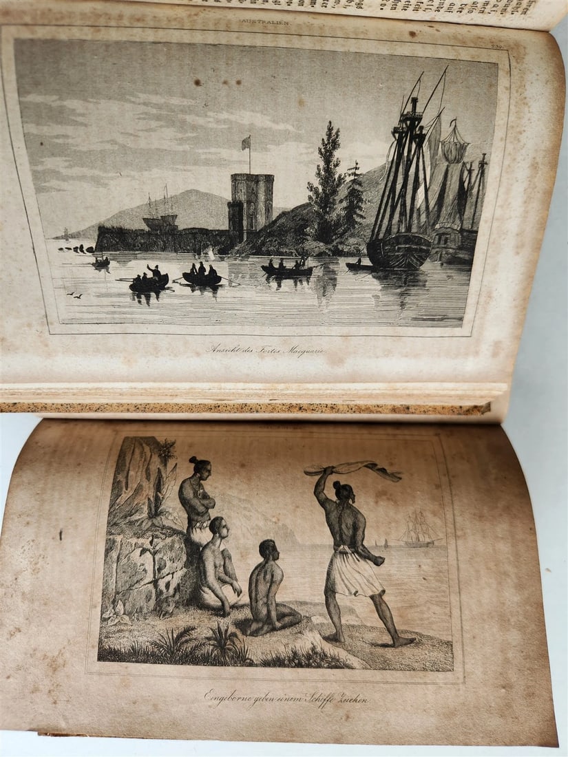 1838 TRAVELS to OCEANIA MALAYSIA POLYNESIA 3 VOLUMES antique ILLUSTRATED German - 13