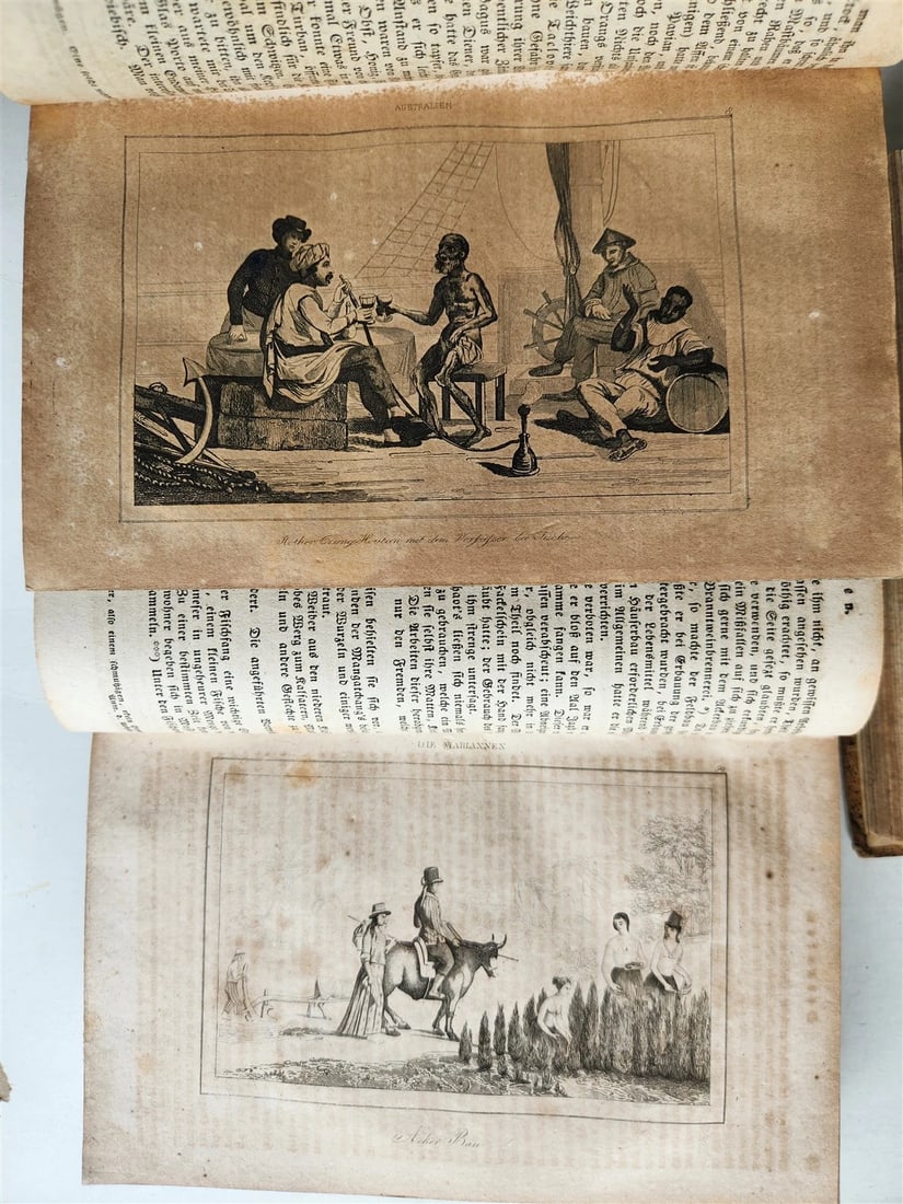 1838 TRAVELS to OCEANIA MALAYSIA POLYNESIA 3 VOLUMES antique ILLUSTRATED German - 5