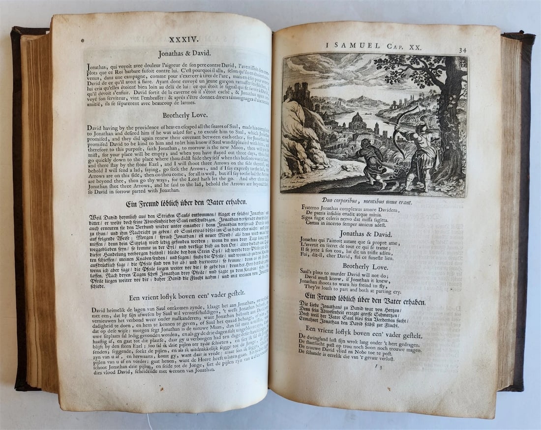 1700 BIBLE HISTORY ILLUSTRATED w/ 277 ENGRAVINGS antique FOLIO - 10