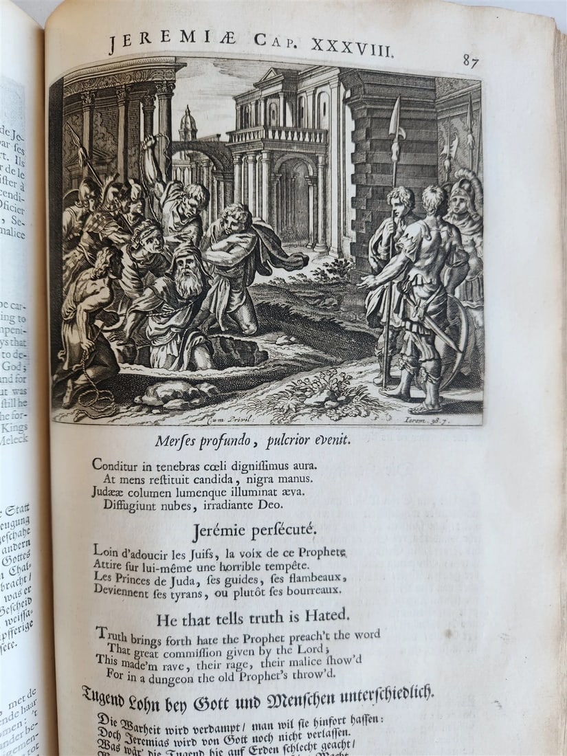 1700 BIBLE HISTORY ILLUSTRATED w/ 277 ENGRAVINGS antique FOLIO - 13