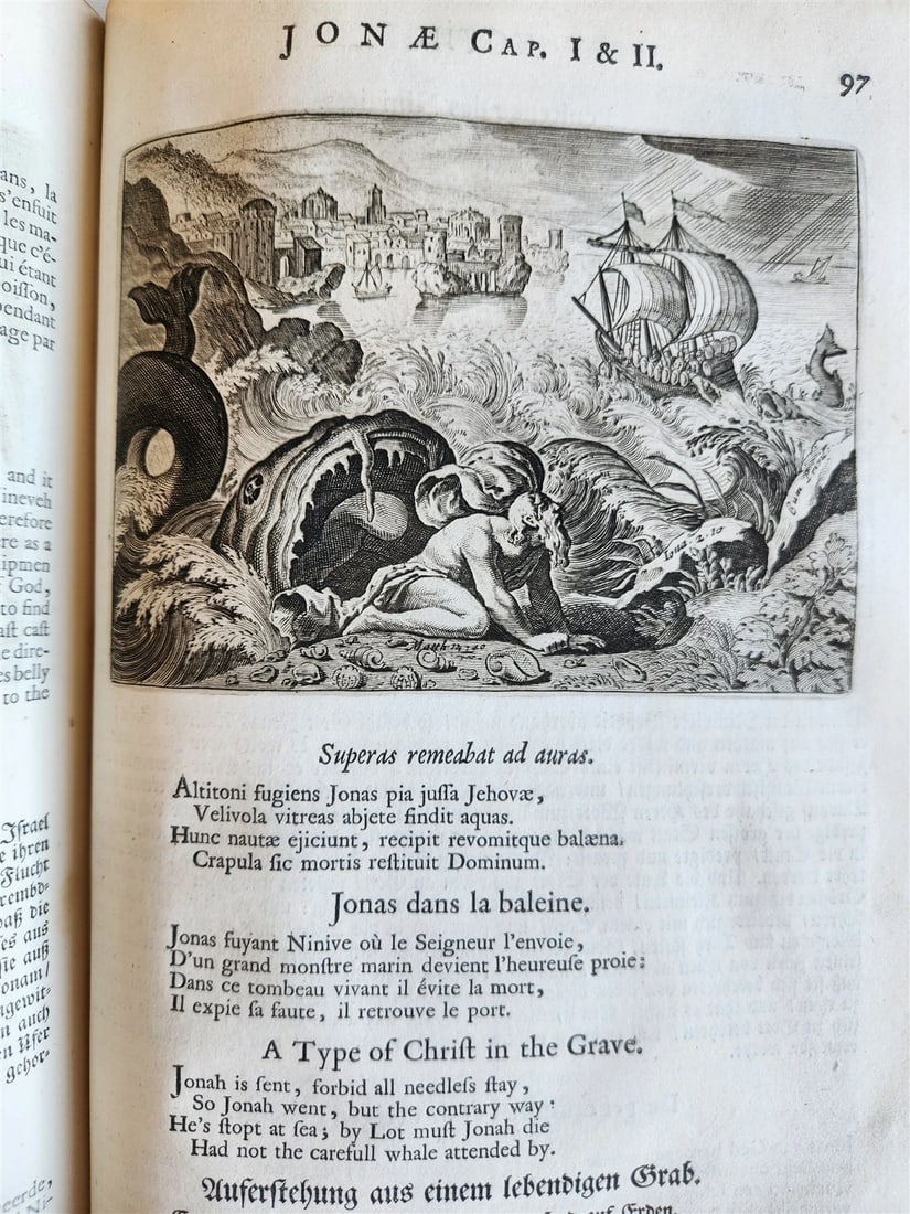 1700 BIBLE HISTORY ILLUSTRATED w/ 277 ENGRAVINGS antique FOLIO - 14