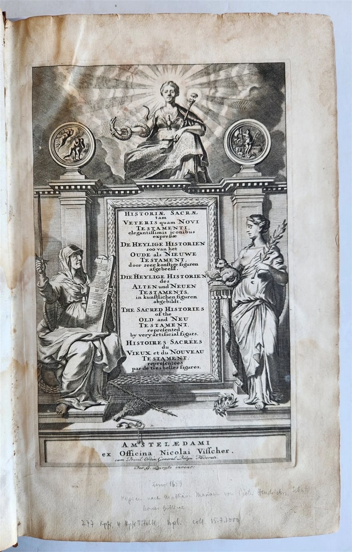 1700 BIBLE HISTORY ILLUSTRATED w/ 277 ENGRAVINGS antique FOLIO: Title: 1700 BIBLE HISTORY ILLUSTRATED w/ 277 ENGRAVINGS antique FOLIO Description: THE SACRED HISTORY of the OLD and NEW TESTAMENT (Pictures of the principal histories, both of the Old and New Testame