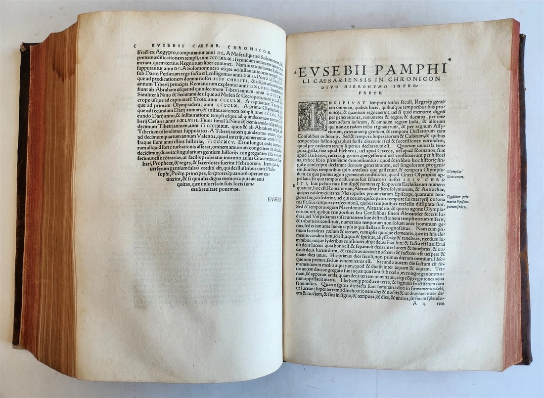 1549 EUSIBIUS HISTORY & PHILOSOPHY antique 16th century FOLIO - 12